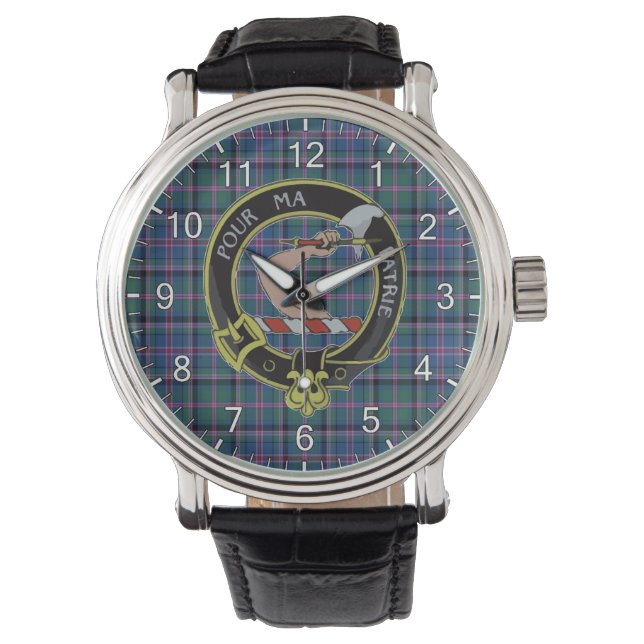 Classic Timeless Clan Cooper Tartan Abzeichen Kari Armbanduhr (Vorderseite)
