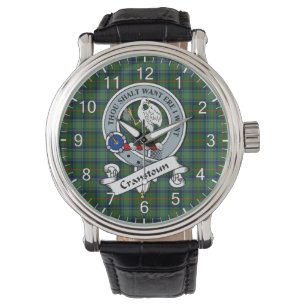 Classic Timeless Clan Cranstoun Abzeichen Tartan W Armbanduhr