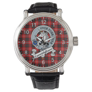 Classic Timeless Clan Cunningham Abzeichen Tartan Armbanduhr