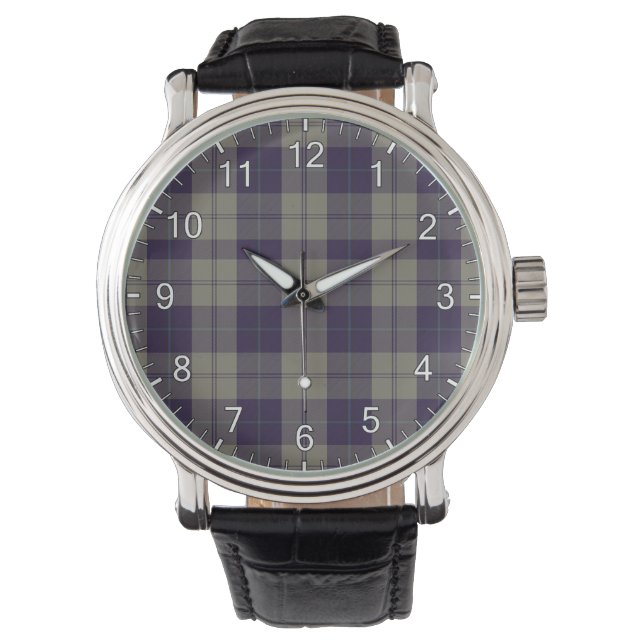 Classic Timeless Clan Cunningham Dress Blue Tartan Armbanduhr (Vorderseite)