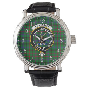Classic Timeless Clan Davidson Modern Tartan Abzei Armbanduhr