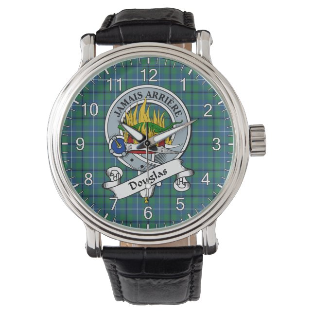 Classic Timeless Clan Douglas Alcient Abzeichen Ta Armbanduhr (Vorderseite)