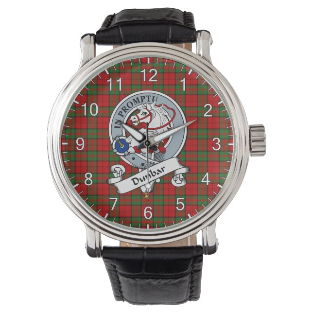 Classic Timeless Clan Dunbar Abzeichen Tartan Watc Armbanduhr (Vorderseite)
