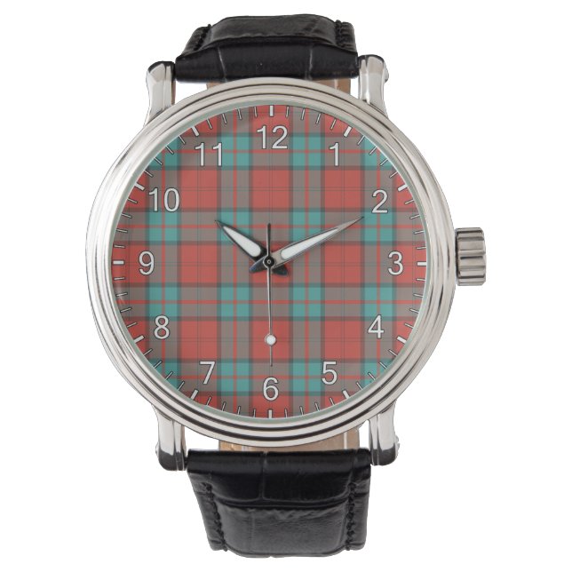 Classic Timeless Clan Dunbar Ancient Tartan Karier Armbanduhr (Vorderseite)