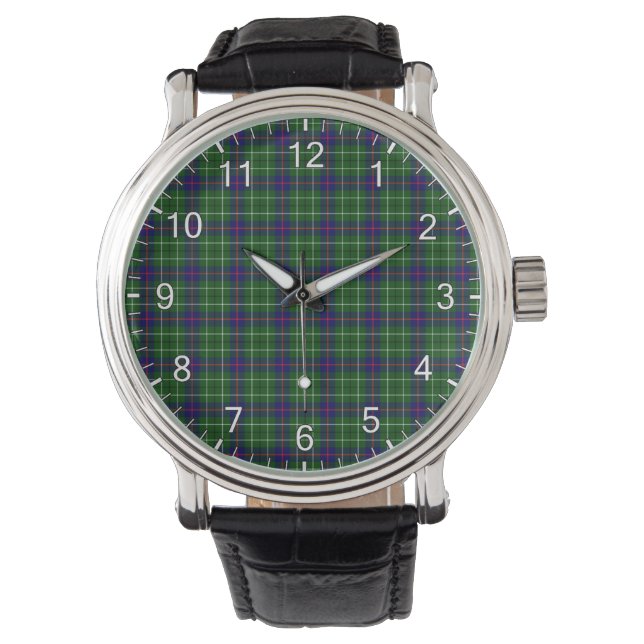 Classic Timeless Clan Duncan Modern Tartan Kariert Armbanduhr (Vorderseite)