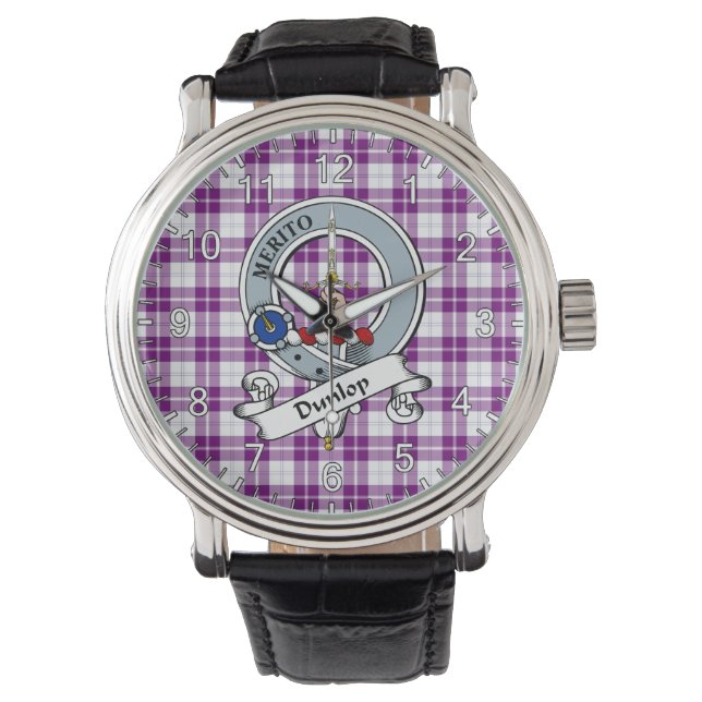 Classic Timeless Clan Dunlop Dress Abzeichen Tarta Armbanduhr (Vorderseite)