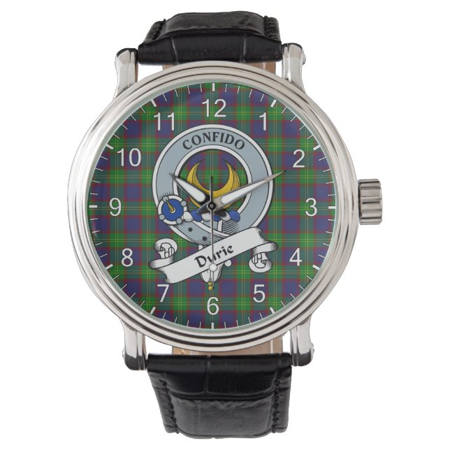 Classic Timeless Clan Durie Abzeichen Tartan Watch Armbanduhr (Vorderseite)