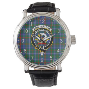 Classic Timeless Clan Edmonstone Tartan Abzeichen Armbanduhr
