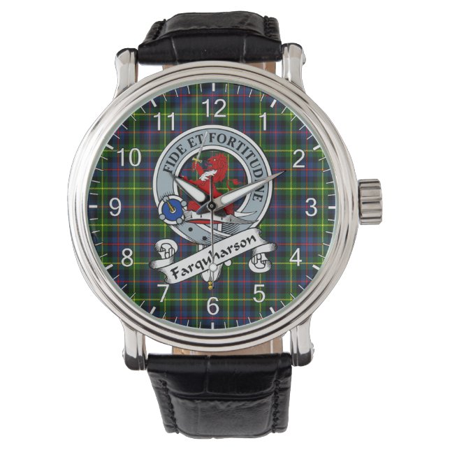 Classic Timeless Clan Farquharson Modernes Abzeich Armbanduhr (Vorderseite)