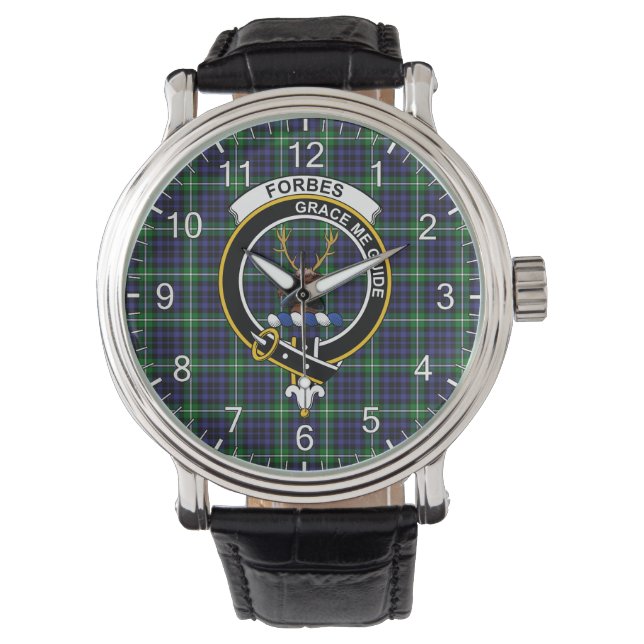 Classic Timeless Clan Forbes Lyon Court Tartan Bad Armbanduhr (Vorderseite)
