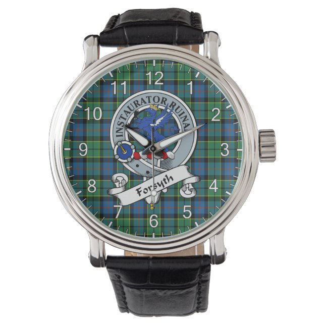 Classic Timeless Clan Forsyth Ancient Abzeichen Ta Armbanduhr (Vorderseite)