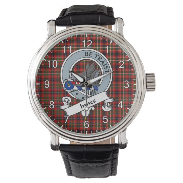 Classic Timeless Clan Innes of Moray Abzeichen Tar Armbanduhr (Vorderseite)
