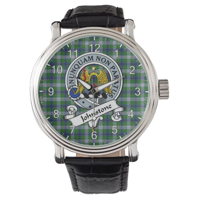 Classic Timeless Clan Johnston Dress Abzeichen Tar Armbanduhr (Vorderseite)