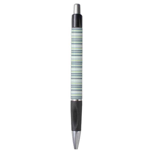 Classic Tiny Stripes in Navy Blue und Khaki Kugelschreiber (Vorderseite Vertikal)