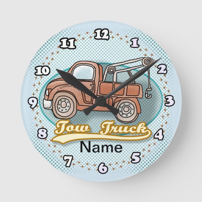 Classic Tow Truck Clock Runde Wanduhr (Vorderseite)