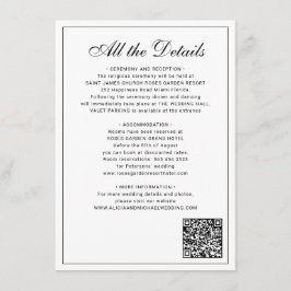 Classic traditional balck white wedding details begleitkarte