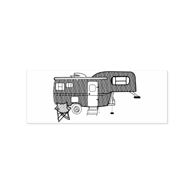 Classic Trailer Caravan Thunder_Cove Gummistempel (Prägung)