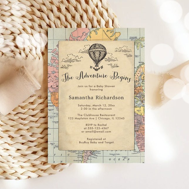 Classic Travel Worl Baby Shower Invitation Einladung (Von Creator hochgeladen)