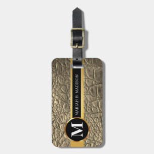 Classic Traveller Reptile Digital Leather Monogram Gepäckanhänger