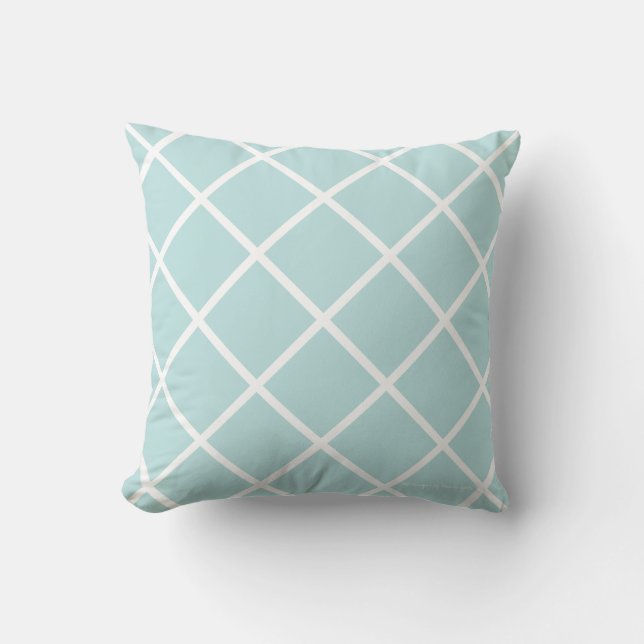 Classic Trellis Pillow in Karibik/Weiß Kissen (Vorderseite)