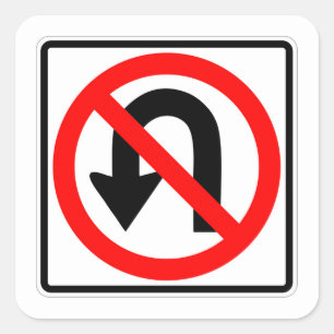 Classic très amusant No U Turn Sticker Set