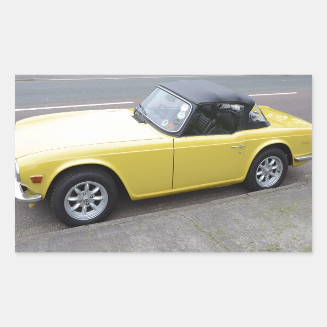 Classic Triumph TR6 Sportscar Rechteckiger Aufkleber (Vorderseite)