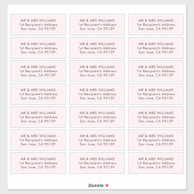 Classic Typografy Wedding Guest Address Labels (Blatt)