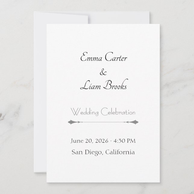 Classic Typography Wedding Invitation (Devant)