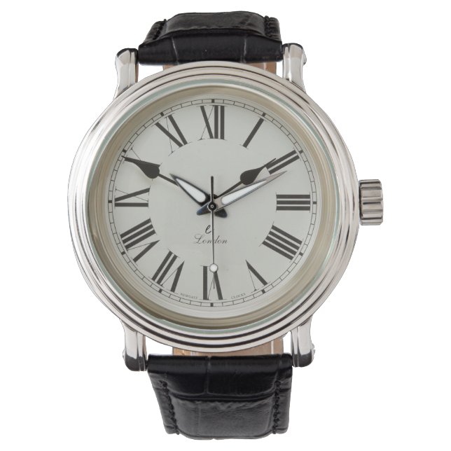 Classic und elegante römische Numeral London Armbanduhr (Vorderseite)