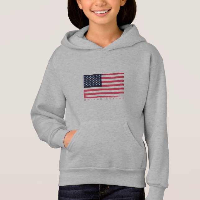 Classic USA Flag Design Hoodie (Vorderseite)