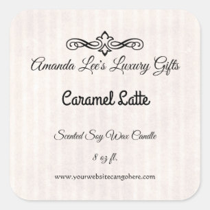 Classic Vellum Custom Scentle Candle Label Quadratischer Aufkleber