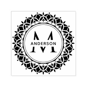CLASSIC VERZIERT MANDALA CUSTOM MONOGRAM FAMILIENN PERMASTEMPEL