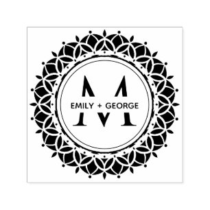 CLASSIC VERZIERT MANDALA CUSTOM MONOGRAM FAMILIENN PERMASTEMPEL