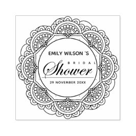 CLASSIC VERZIERT MANDALA CUSTOM SCRIPT BRAUTPARTY GUMMISTEMPEL