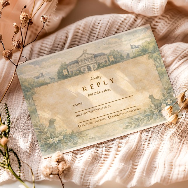 Classic Veterinary School Graduation RSVP Karte (Von Creator hochgeladen)