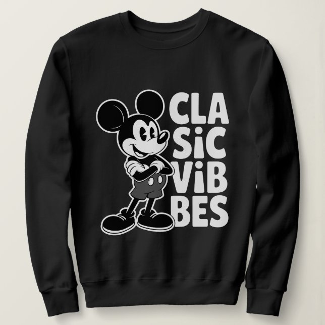 Classic Vibes Retro Cartoon Mouse T-Shirt Design,  Sweatshirt (Design vorne)