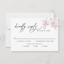 Classic Victorian Floral Meal Options Wedding RSVP