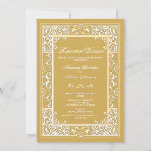 Classic Vignette Probe Dinner Invite (Gold) Einladung