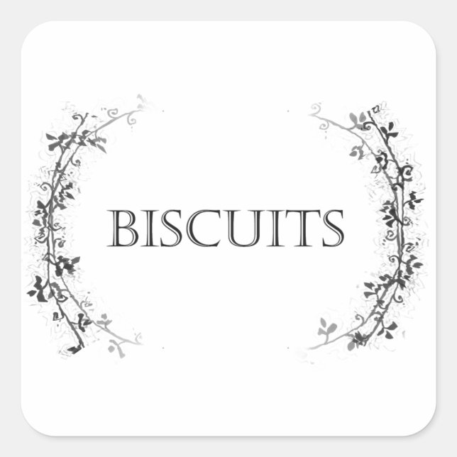 Classic Vine Design Biscuit Jar Labels Stickers (Vorderseite)