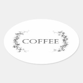 Classic Vine Design Coffee Jar Labels Stickers