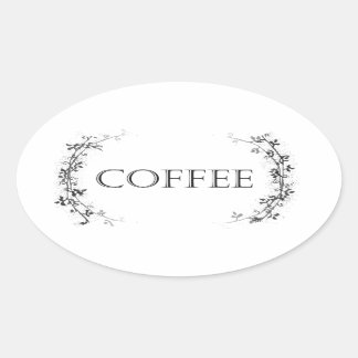 Classic Vine Design Coffee Jar Labels Stickers