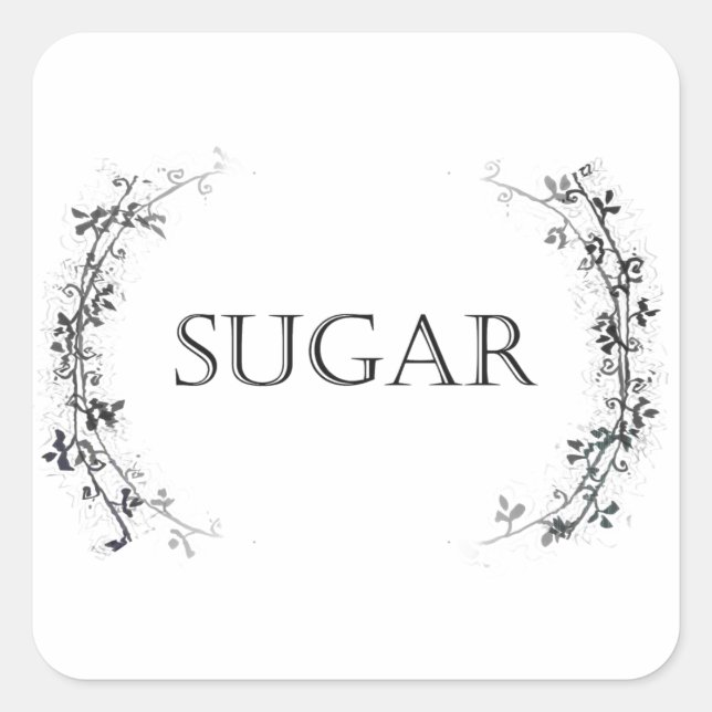 Classic Vine Design Sugar Jar Labels Stickers (Vorderseite)