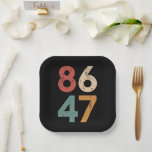 Classic Vintag 80er Style 86 47 Anti Trump Pappteller<br><div class="desc">Classic Vintag 80er Style 86 47 Anti Trump</div>