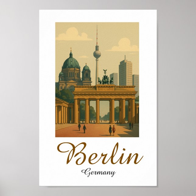 Classic Vintag Berlin Deutschland Sehenswürdigkeit Poster (Vorne)