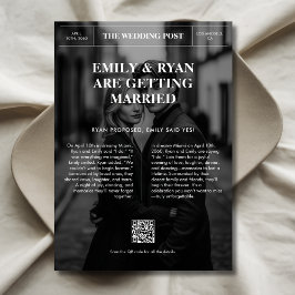Classic Vintag Overlay Foto Newspaper Wedding Save The Date