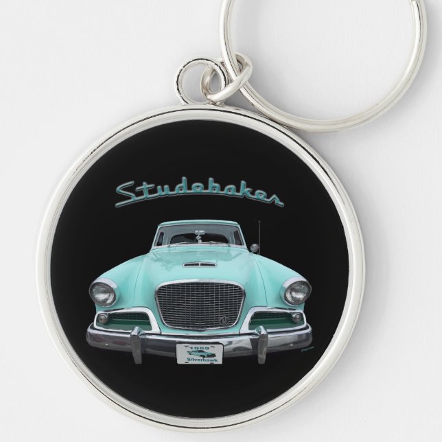 Classic Vintag Studebaker Silver Hawk 1959 Car Schlüsselanhänger (Vorne)