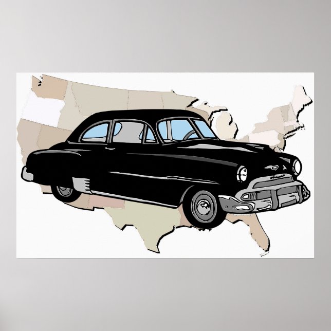 Classic Vintage 1950s Poster Chevy (Devant)