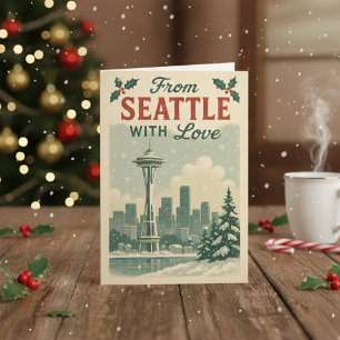 Classic Vintage Christmas Card - Von Seattle Feiertagskarte