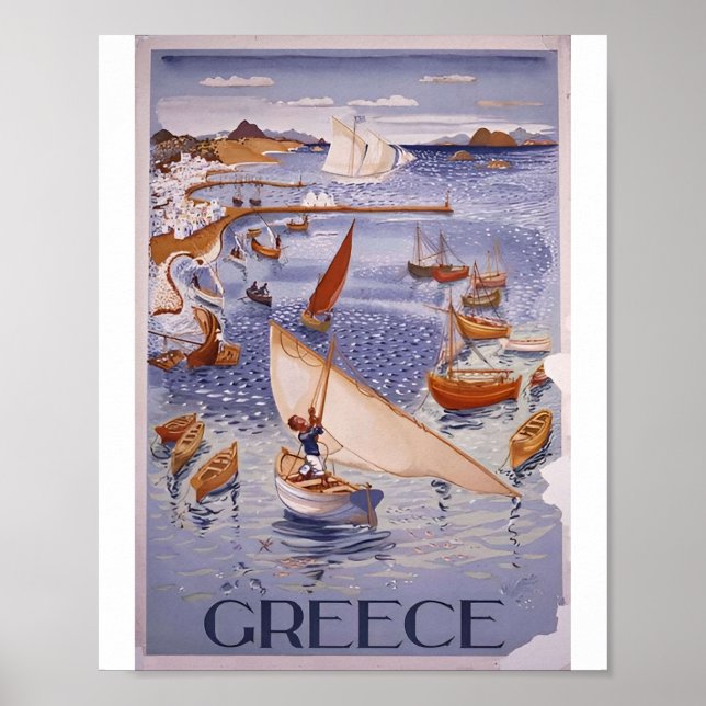 Classic Vintage Grèce Affiches de voyage (Devant)