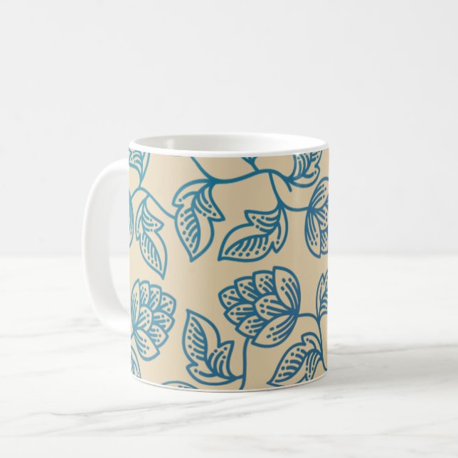 Classic Vintage Hop Leaves Pattern Kaffeetasse (Vorderseite Links)